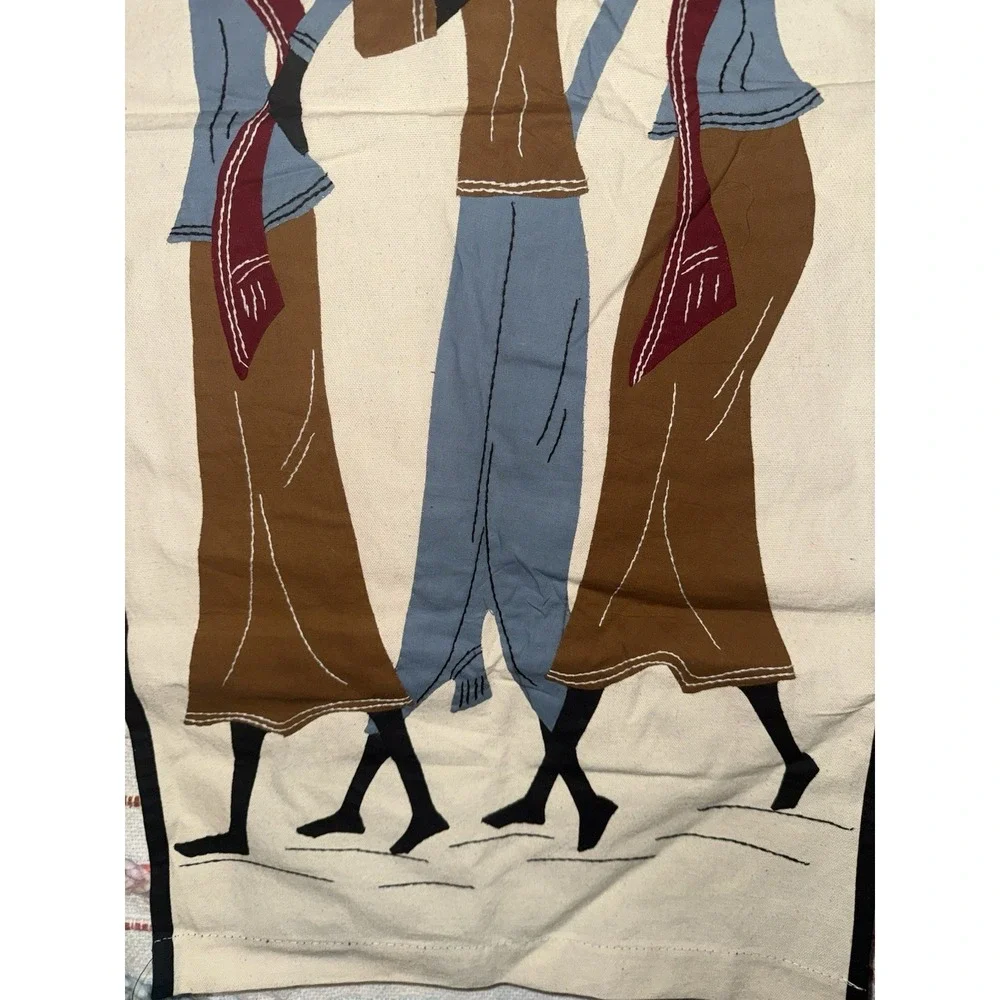 Vintage‎ Handmade African Tribal Woven Applique Work Wall Hanging 36